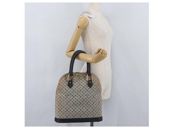 LOUIS VUITTON Mini Alma Haut Borsa a Mano Monogramma Blu M92202 LV Auth LNZ461 - vista 23