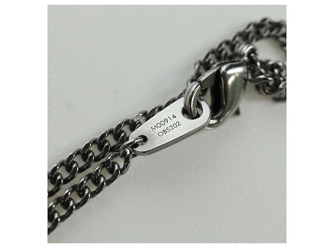 LOUIS VUITTON Collana Keepall metallo Argento M00914 LV Auth 166997SAM - vista 11