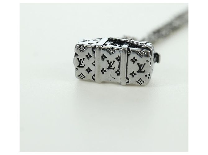 LOUIS VUITTON Collana Keepall metallo Argento M00914 LV Auth 166997SAM - vista 18