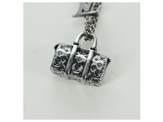 LOUIS VUITTON Collana Keepall metallo Argento M00914 LV Auth 166997SAM - vista 3