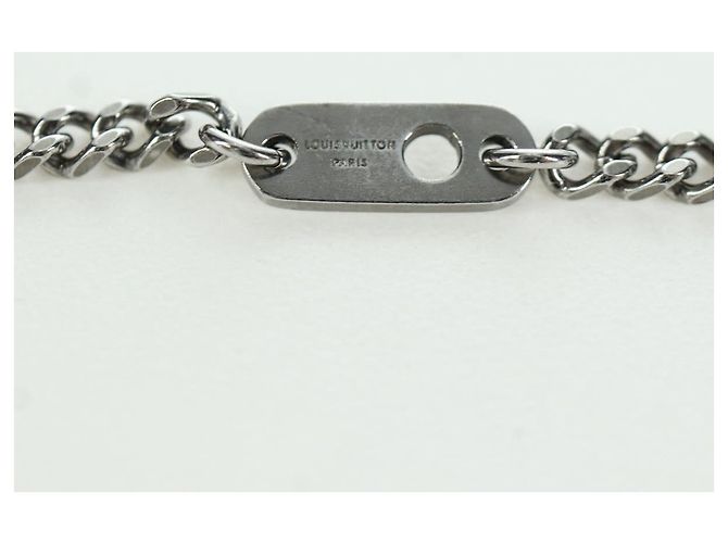 LOUIS VUITTON Collana Keepall metallo Argento M00914 LV Auth 166997SAM - vista 9