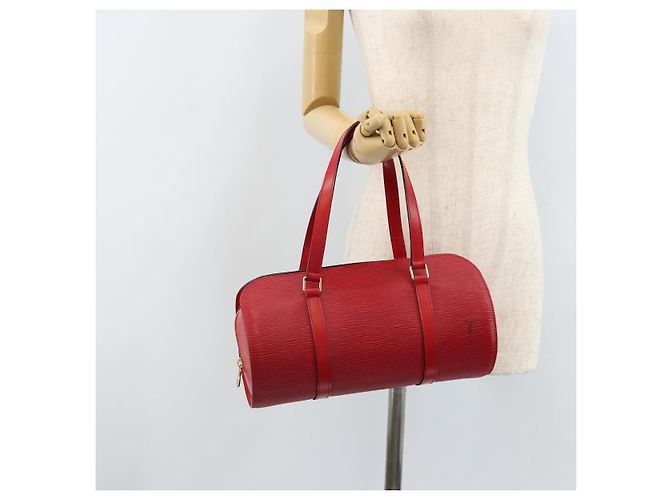 LOUIS VUITTON Borsa a Mano Epi Soufflot Rossa M52227 LV Auth 172404V Rosso - vista 22