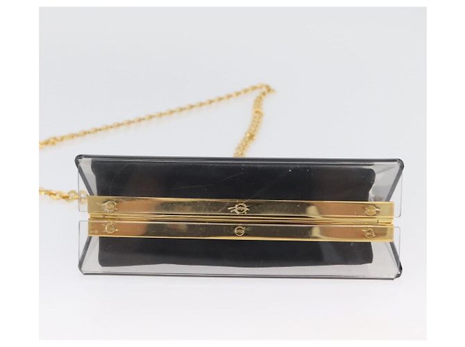 Borsa Gancini Chain di Salvatore Ferragamo in plastica 2way Trasparente Oro Auth LNZ028 D'oro - vista 5