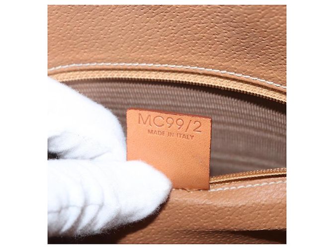 Céline Borsa a mano in tela Macadam CELINE in pelle PVC marrone e oro Auth mr2058 D'oro - vista 12