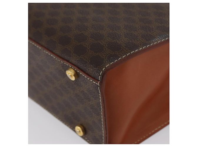 Céline Borsa a mano in tela Macadam CELINE in pelle PVC marrone e oro Auth mr2058 D'oro - vista 14