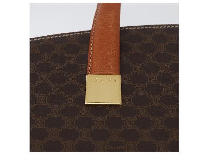 Céline Borsa a mano in tela Macadam CELINE in pelle PVC marrone e oro Auth mr2058 D'oro - vista 17