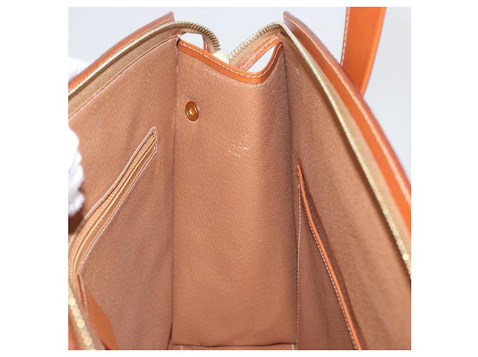 Céline Borsa a mano in tela Macadam CELINE in pelle PVC marrone e oro Auth mr2058 D'oro - vista 19