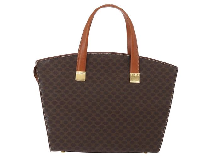 Céline Borsa a mano in tela Macadam CELINE in pelle PVC marrone e oro Auth mr2058 D'oro - vista 2