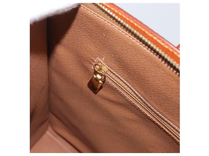 Céline Borsa a mano in tela Macadam CELINE in pelle PVC marrone e oro Auth mr2058 D'oro - vista 22