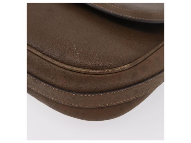 Gucci Bolso de Hombro de Cuero Marrón Dorado Auth 172696 - vista 14