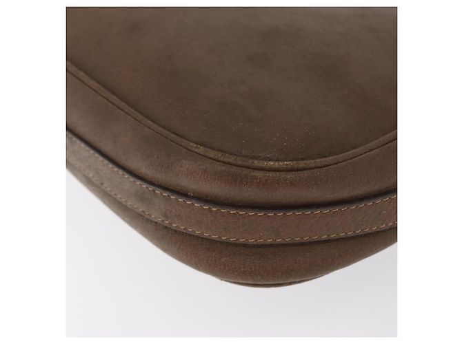 Gucci Bolso de Hombro de Cuero Marrón Dorado Auth 172696 - vista 16