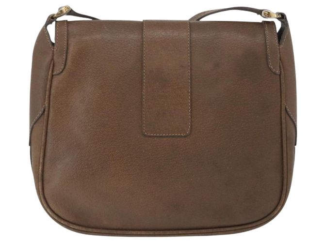 Gucci Bolso de Hombro de Cuero Marrón Dorado Auth 172696 - vista 2