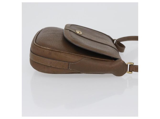 Gucci Bolso de Hombro de Cuero Marrón Dorado Auth 172696 - vista 3