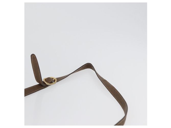 Gucci Bolso de Hombro de Cuero Marrón Dorado Auth 172696 - vista 8