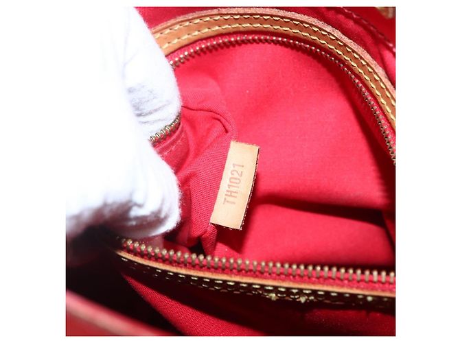 LOUIS VUITTON Monogram Vernis Reade MM Borsa a Mano Rossa M91086 LV Auth 173446 Rosso - vista 12