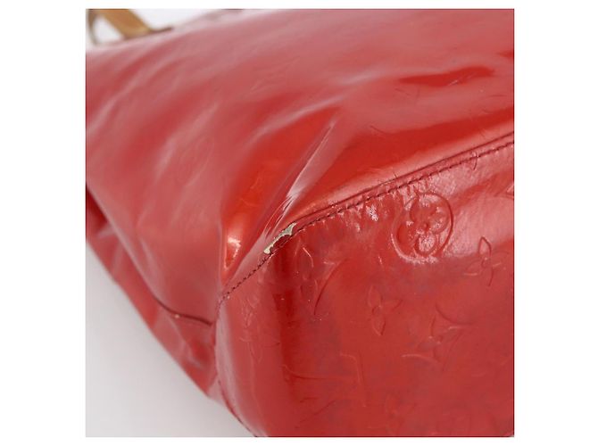 LOUIS VUITTON Monogram Vernis Reade MM Borsa a Mano Rossa M91086 LV Auth 173446 Rosso - vista 14