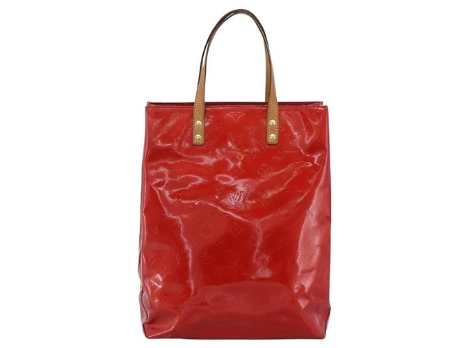 LOUIS VUITTON Monogram Vernis Reade MM Borsa a Mano Rossa M91086 LV Auth 173446 Rosso - vista 2