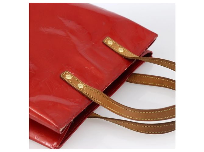 LOUIS VUITTON Monogram Vernis Reade MM Borsa a Mano Rossa M91086 LV Auth 173446 Rosso - vista 6