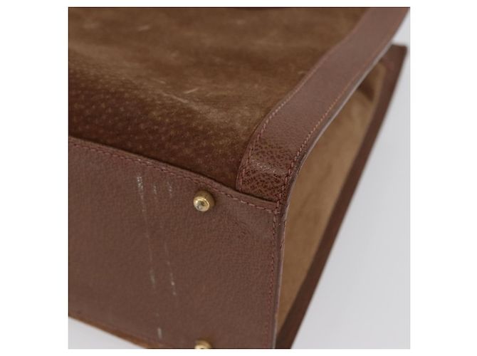 Borsa a Mano GUCCI Bamboo Camoscio Marrone Oro 002 1095 0260 Auth ep13552 D'oro - vista 14