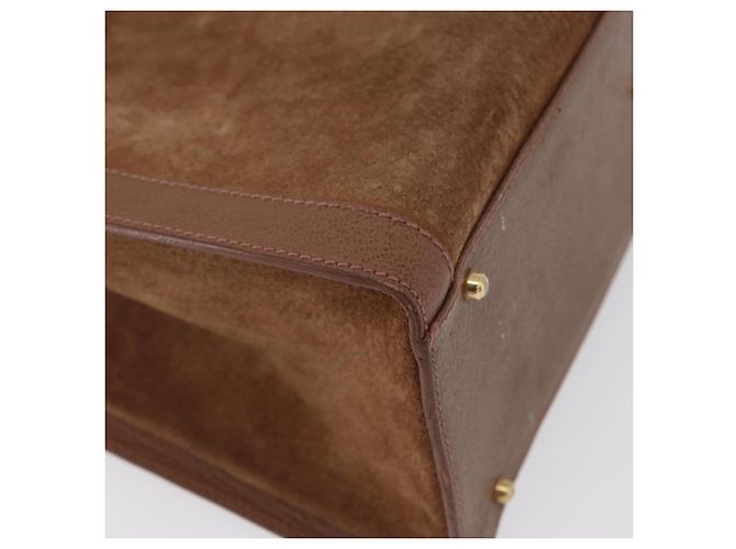 Borsa a Mano GUCCI Bamboo Camoscio Marrone Oro 002 1095 0260 Auth ep13552 D'oro - vista 15
