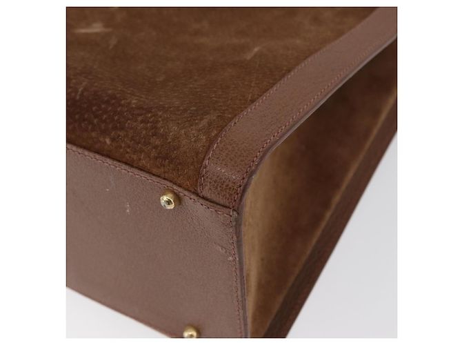 Borsa a Mano GUCCI Bamboo Camoscio Marrone Oro 002 1095 0260 Auth ep13552 D'oro - vista 16