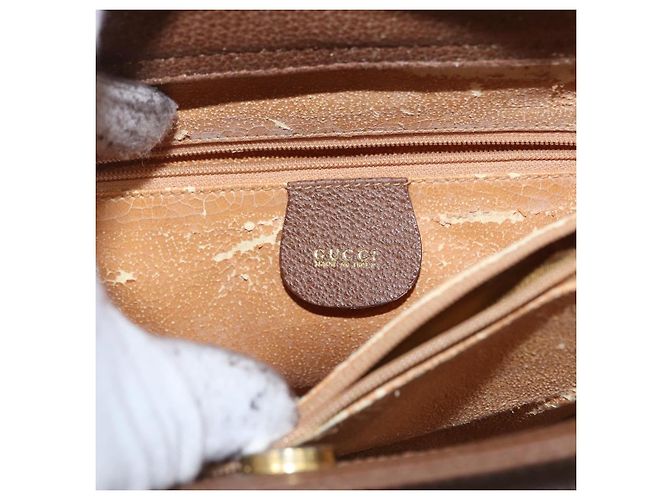 Borsa a Mano GUCCI Bamboo Camoscio Marrone Oro 002 1095 0260 Auth ep13552 D'oro - vista 17