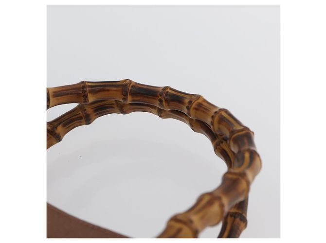 Borsa a Mano GUCCI Bamboo Camoscio Marrone Oro 002 1095 0260 Auth ep13552 D'oro - vista 8