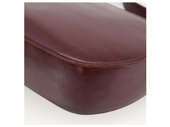 CARTIER Borsa a Spalla Must Line Pelle Bordeaux Oro Auth bs33585 D'oro Bordò - vista 15