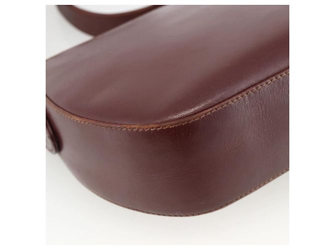CARTIER Borsa a Spalla Must Line Pelle Bordeaux Oro Auth bs33585 D'oro Bordò - vista 16