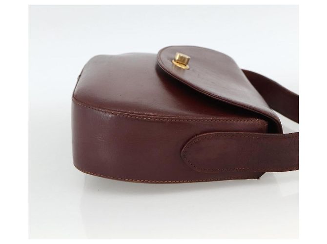 CARTIER Borsa a Spalla Must Line Pelle Bordeaux Oro Auth bs33585 D'oro Bordò - vista 4