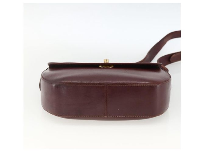CARTIER Borsa a Spalla Must Line Pelle Bordeaux Oro Auth bs33585 D'oro Bordò - vista 5