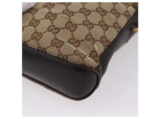 Borsa a Spalla GG Canvas Gucci Beige Oro 109106 Auth gh1860 D'oro - vista 14