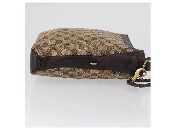 Borsa a Spalla GG Canvas Gucci Beige Oro 109106 Auth gh1860 D'oro - vista 3