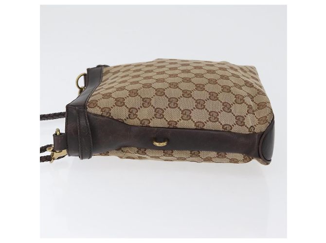 Borsa a Spalla GG Canvas Gucci Beige Oro 109106 Auth gh1860 D'oro - vista 4