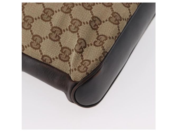 Borsa a Spalla GG Canvas Gucci Beige Oro 109106 Auth gh1860 D'oro - vista 9