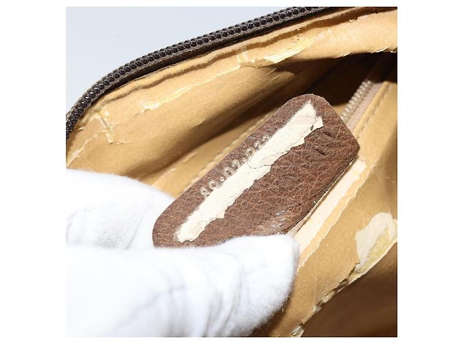 Borsa Gucci GG Supreme Web Sherry Line in PVC Beige Oro 89 02 032 Auth ARZ240 D'oro - vista 12
