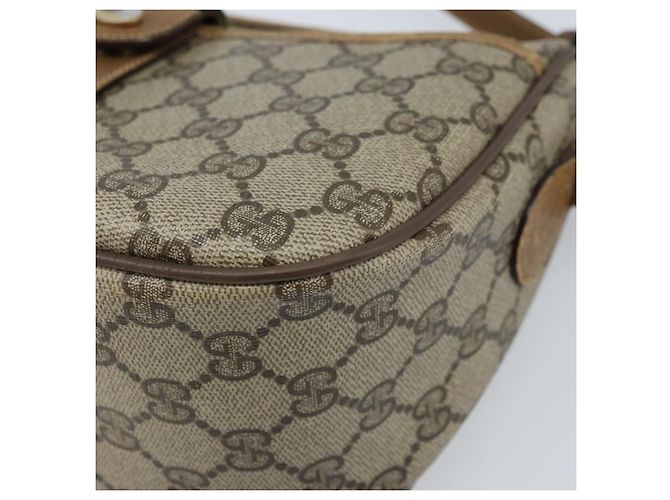 Borsa Gucci GG Supreme Web Sherry Line in PVC Beige Oro 89 02 032 Auth ARZ240 D'oro - vista 14