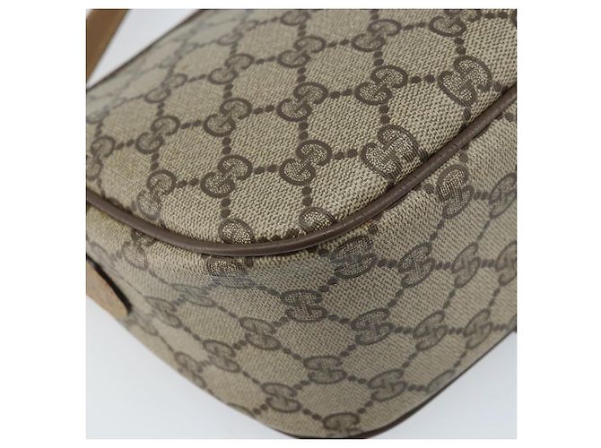 Borsa Gucci GG Supreme Web Sherry Line in PVC Beige Oro 89 02 032 Auth ARZ240 D'oro - vista 17