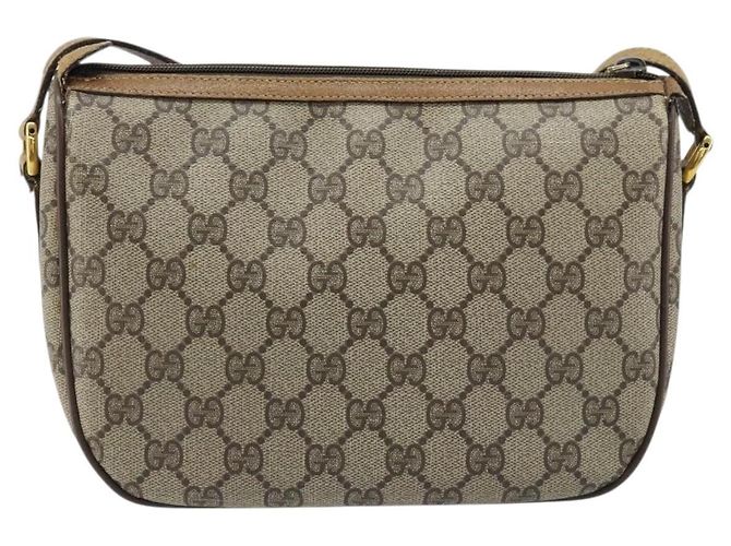 Borsa Gucci GG Supreme Web Sherry Line in PVC Beige Oro 89 02 032 Auth ARZ240 D'oro - vista 2