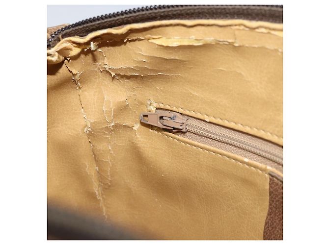 Borsa Gucci GG Supreme Web Sherry Line in PVC Beige Oro 89 02 032 Auth ARZ240 D'oro - vista 23