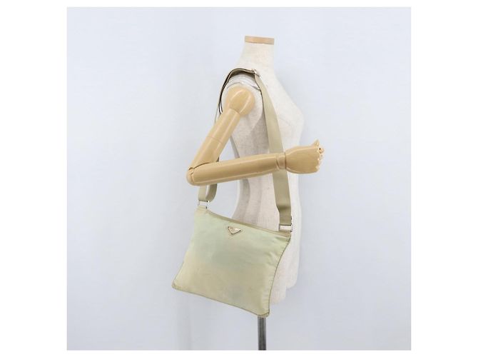 Borsa a Spalla PRADA in Nylon Avorio Argento Autentica hk3516 Crudo - vista 22