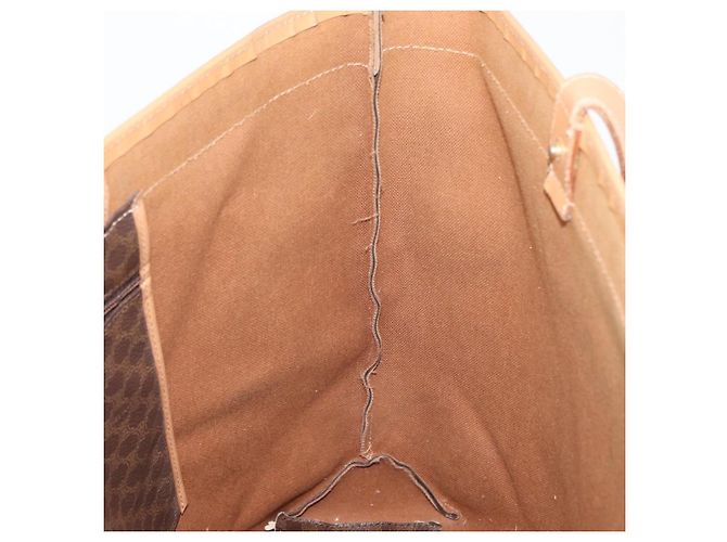 Céline Borsa tote in tela Macadam CELINE in pelle PVC marrone oro Auth ep13337 D'oro - vista 18
