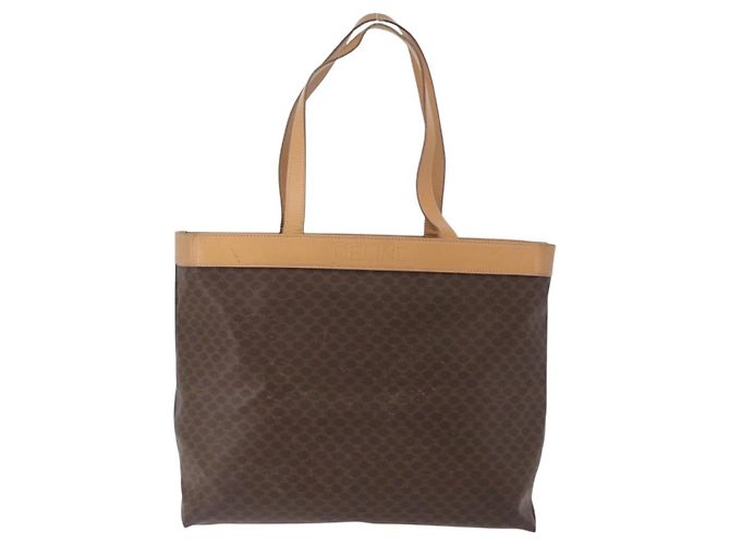 Céline Borsa tote in tela Macadam CELINE in pelle PVC marrone oro Auth ep13337 D'oro - vista 2