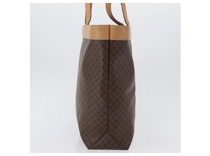 Céline Borsa tote in tela Macadam CELINE in pelle PVC marrone oro Auth ep13337 D'oro - vista 3