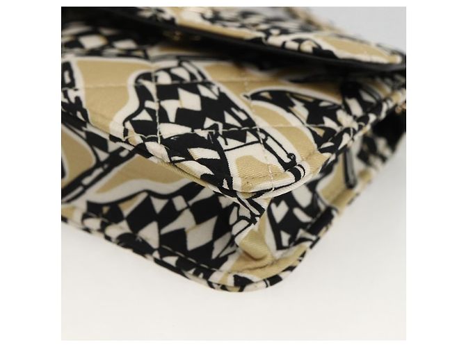 CHANEL Mini Matelassé 12 Borsa a Spalla Catena Satin Beige Oro CC Auth LNZ395M D'oro - vista 14