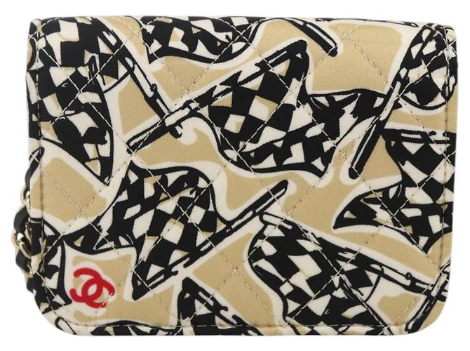 CHANEL Mini Matelassé 12 Borsa a Spalla Catena Satin Beige Oro CC Auth LNZ395M D'oro - vista 2