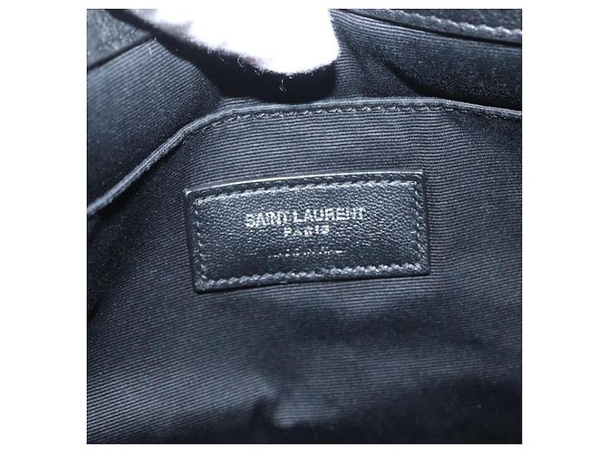SAINT LAURENT Clutch Tasche aus grauem Canvas mit Silber authentisch 172695 Braun - Ansicht 10