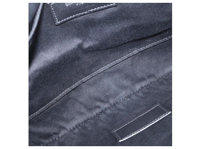 SAINT LAURENT Clutch Tasche aus grauem Canvas mit Silber authentisch 172695 Braun - Ansicht 11