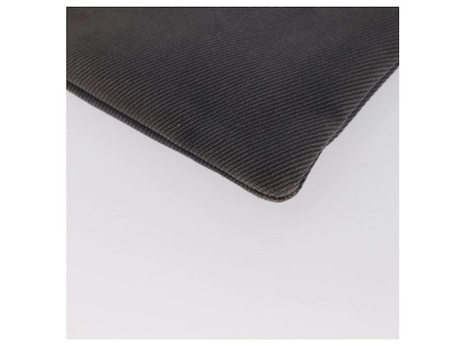 SAINT LAURENT Clutch Tasche aus grauem Canvas mit Silber authentisch 172695 Braun - Ansicht 14