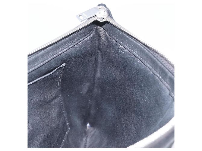 SAINT LAURENT Clutch Tasche aus grauem Canvas mit Silber authentisch 172695 Braun - Ansicht 18